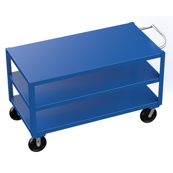 Vestil Blue Ergo-Handle Cart 3 Shelf Glass-Filled Nylon Casters 4000 lb 30x60 DH-PH4-3060-3 - main